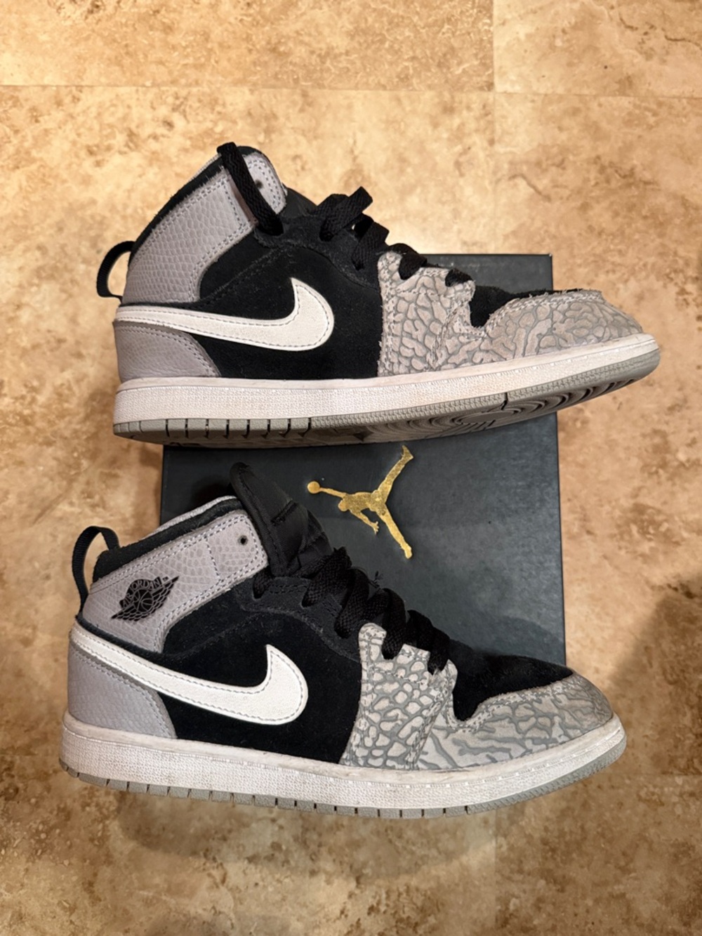 Jordan Kids Black, Gray & White Sneakers